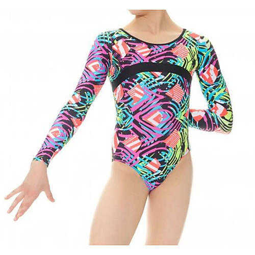 

21Grams Gymnastics Leotards Girls' Leotard Spandex High Elasticity Breathable Long Sleeve Training Ballet Dance Gymnastics Purple