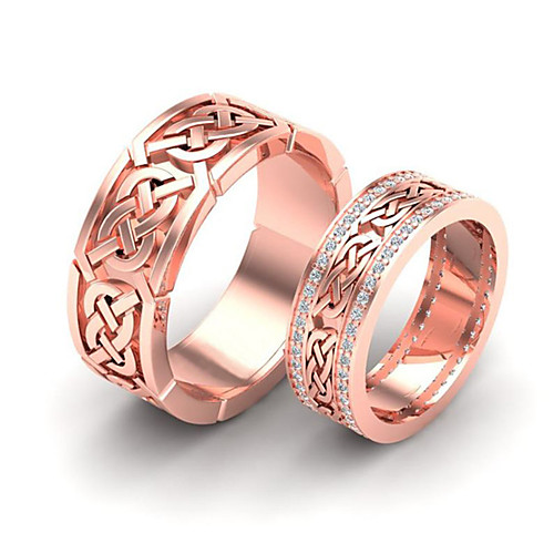 

Women's Ring AAA Cubic Zirconia 2pcs Rose Gold Gold Alloy Stylish Punk Daily Jewelry Cute