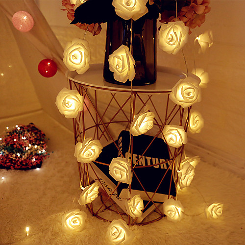 

1m Flexible LED Light Strips String Lights 10 LEDs 1pc Warm White Cold White Christmas Wedding Decoration AA Batteries Powered