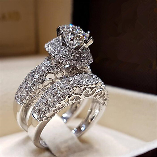 

Ring Cubic Zirconia Hollow Out White Copper Gold Plated Flower Stylish 1pc 6 7 8 9 10 / Women's