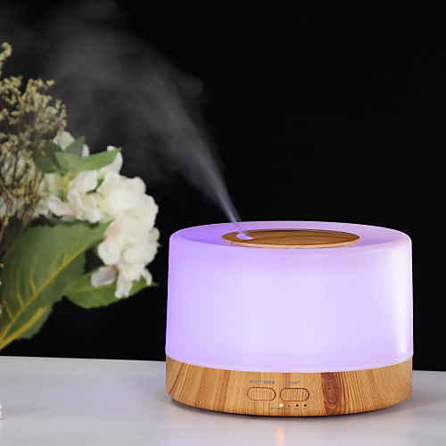 

Aromatherapy Essential Oil Diffuser Humidifier 500ML Wood Grain Ultrasonic Cool Air Mist Humidifier with Remote Control,7 Colors LED Lights and Waterless Auto Shut-off for Bedroom Home Office