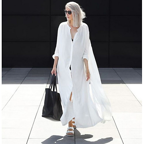 

Women's White Cover-Up Swimwear Swimsuit - Solid Colored One-Size White