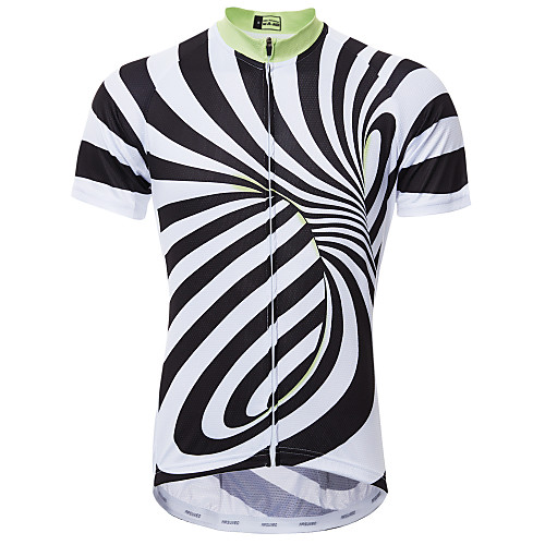 

21Grams 3D Men's Short Sleeve Cycling Jersey - Black / White Bike Jersey Top Breathable Quick Dry Moisture Wicking Sports 100% Polyester Mountain Bike MTB Road Bike Cycling Clothing Apparel