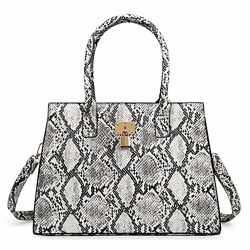 

Women's PU Top Handle Bag Crocodile Yellow / Red / Khaki