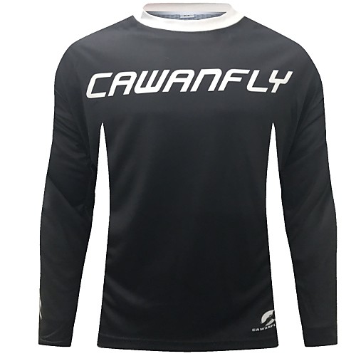 

CAWANFLY Men's Long Sleeve Cycling Jersey Downhill Jersey Dirt Bike Jersey Winter Black Solid Color Novelty Bike Jersey Top Mountain Bike MTB Quick Dry Breathable Sports Clothing Apparel / Expert