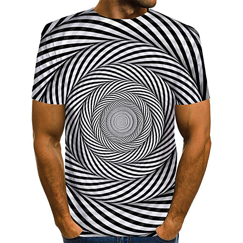 

Men's 3D Graphic T-shirt Basic Daily Round Neck Rainbow / Short Sleeve