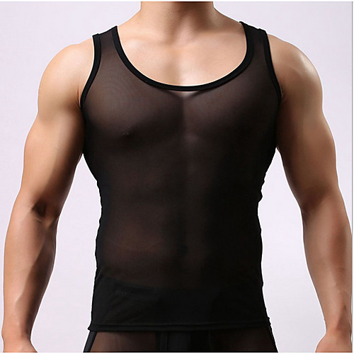 

Men's Normal Sexy Round Neck Undershirt Solid Colored