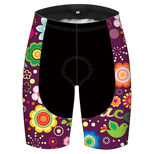 

21Grams Women's Cycling Shorts Bike Shorts Padded Shorts / Chamois Pants Breathable 3D Pad Quick Dry Sports Floral Botanical Violet Mountain Bike MTB Road Bike Cycling Clothing Apparel Bike Wear