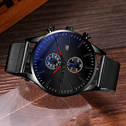 

Men's Dress Watch Analog Quartz Stylish Casual Calendar / date / day Fake Three Eyes Six Needles Casual Watch / One Year / Titanium Alloy