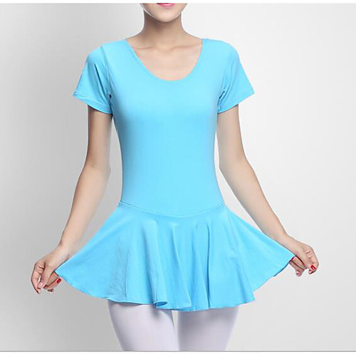 

Gymnastics Leotards Women's Dress Spandex Micro-elastic Breathable Short Sleeve Training Ballet Dance Gymnastics Blushing Pink