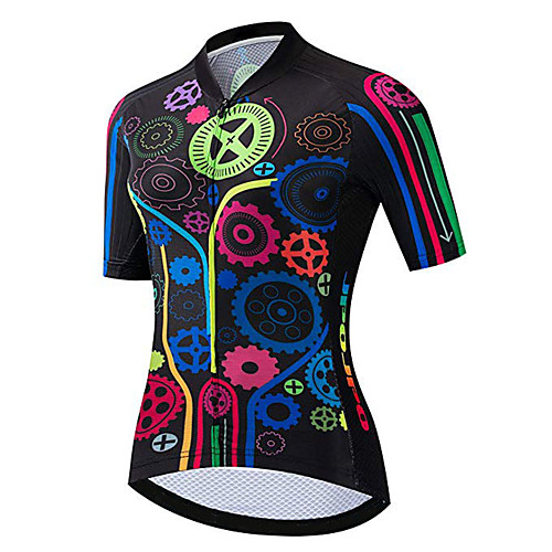 

21Grams Women's Short Sleeve Cycling Jersey Spandex Black / Red Gear Bike Jersey Top Mountain Bike MTB Road Bike Cycling UV Resistant Breathable Quick Dry Sports Clothing Apparel / Stretchy