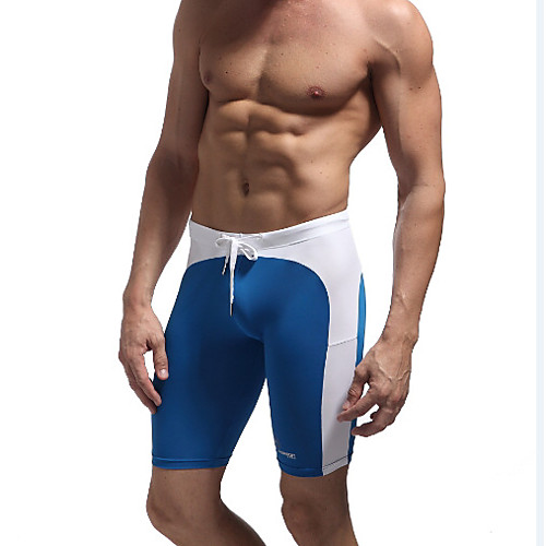 

Compression Gym Men's Normal Nylon Sexy Long Johns Color Block Mid Waist