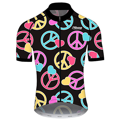 

21Grams Women's Men's Short Sleeve Cycling Jersey Spandex Black / Yellow Bike Jersey Top Mountain Bike MTB Road Bike Cycling UV Resistant Quick Dry Breathable Sports Clothing Apparel / Stretchy