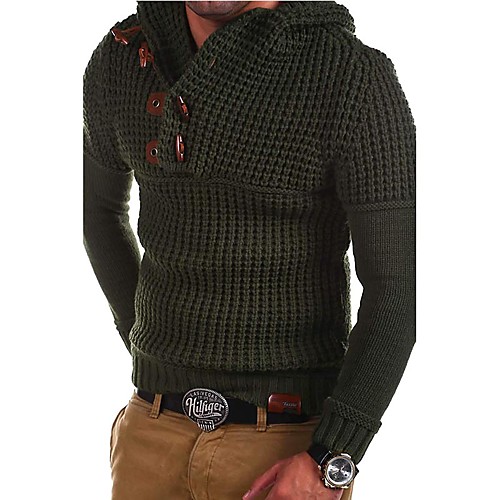 

Men's Solid Colored Pullover Long Sleeve Slim Sweater Cardigans V Neck Winter White Army Green Light gray