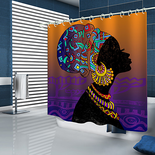 

Shower Curtains New DesignAfrican girl digital print shower curtain
