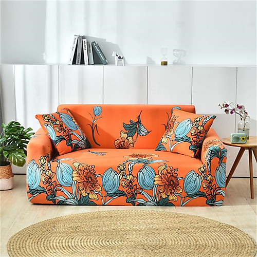 

Orangle Floral Print Dustproof All-powerful Slipcovers Stretch Sofa Cover Super Soft Fabric Couch Cover with One Free Pillow Case