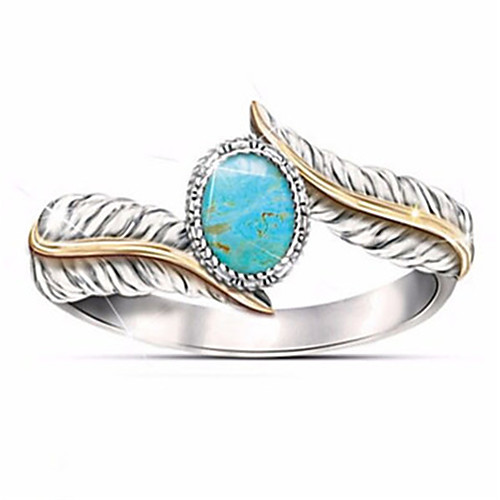 

Women's Ring Turquoise 1pc Silver Platinum Plated Alloy Stylish Daily Jewelry Cute