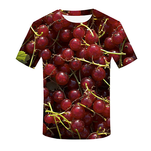 

Men's 3D T-shirt Daily Round Neck Red / Short Sleeve