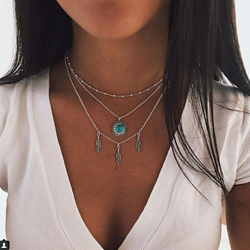 

Women's Pendant Necklace Necklace Friends European Romantic Casual / Sporty Sweet Chrome Silver 45 cm Necklace Jewelry 1pc For Street Festival