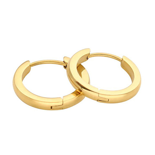 

Hoop Earrings Classic Petal Stylish Gold Plated Earrings Jewelry Black / Gold / Silver For Date Festival 1 Pair