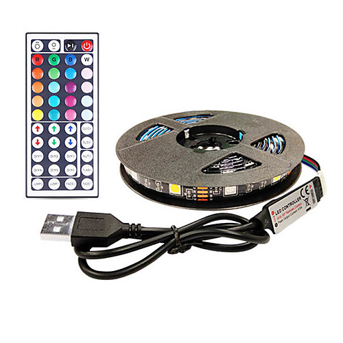

3m Flexible LED Strip Lights RGB Tiktok Lights TV Background Lights 90 LEDs SMD5050 10mm 1 44Keys Remote Controller 1 set Multi Color Waterproof USB Self-adhesive 5 V