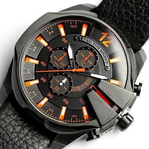 

Men's Dress Watch Quartz Titanium Alloy Black Water Resistant / Waterproof Day Date Analog Outdoor Cool - RedBlue Orange One Year Battery Life