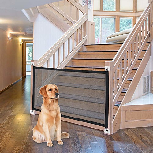 

Home Pet Dog Fences Pet Isolated Network Stairs Gate Folding Mesh Playpen For Dog Cat Baby Safety Fence Dog Cage Pet Accessories