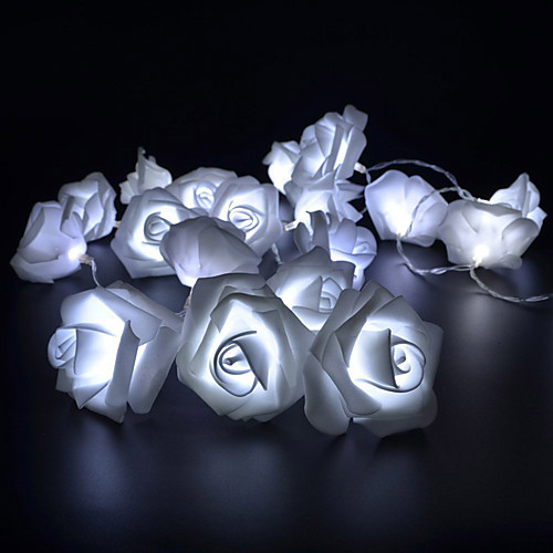 

3M 30 Led Garland AA Battery LED Rose Christmas Warm White Lights Holiday String Lights New Year Wedding Decoration Flower Bulbs LED Lamp