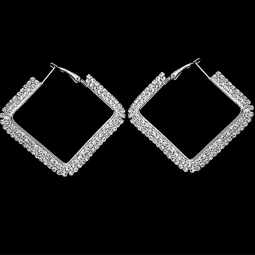 

Women's Drop Earrings Hoop Earrings Earrings Geometrical Basic European Trendy Fashion Elegant Imitation Diamond Earrings Jewelry Silver For Birthday Date Street Festival 1 Pair