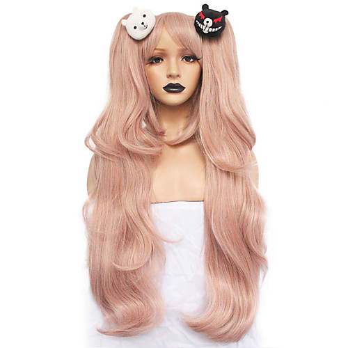 

Cosplay Costume Wig Synthetic Wig Curly Halloween Asymmetrical Wig Pink Long Pink Synthetic Hair 30 inch Women's Best Quality Pink