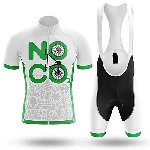 

21Grams Men's Short Sleeve Cycling Jersey with Bib Shorts Spandex Polyester White Bike Clothing Suit UV Resistant Breathable 3D Pad Quick Dry Sweat-wicking Sports Solid Color Mountain Bike MTB Road