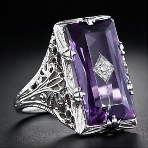 

Women's Ring AAA Cubic Zirconia 1pc Silver Platinum Plated Alloy Stylish Daily Jewelry Cute