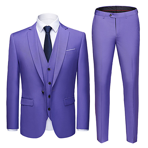 

Tuxedos Tailored Fit Notch Single Breasted One-button Polyester Solid Colored / British / Fashion