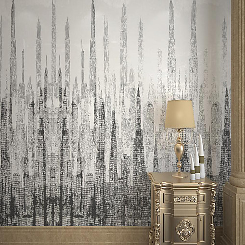 

Customized Self-adhesive Mural Wallpaper Art City High-rise Drawing Suitable For Bedroom Living Room Coffee Shop Restaurant Hotel Wall Decoration Art