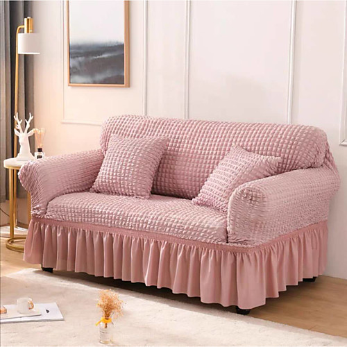 

Sofa Cover Solid Colored Pleated Polyester / Cotton Blend Slipcovers