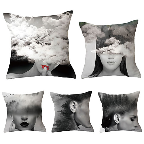 

Set of 5 Throw Pillow Simple Classic 4545 cm Cushion Vintage Circle Cover Sofa Home Decor Throw Pillow Case