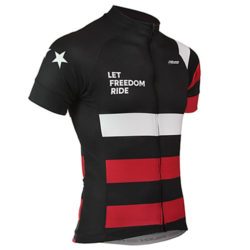 

21Grams Men's Short Sleeve Cycling Jersey Spandex Black / Red Solid Color Stars Bike Jersey Top Mountain Bike MTB Road Bike Cycling UV Resistant Quick Dry Breathable Sports Clothing Apparel