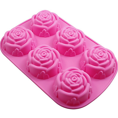 

6 Rose shape Silicone Cake Mold Ice Cream Pudding Jelly Mold