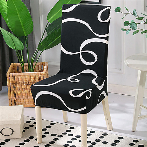 

Ribbon Print Very Soft Chair Cover Stretch Removable Washable Dining Room Chair Protector Slipcovers Home Decor Dining Room Seat Cover