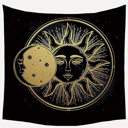 

Psychedelic Moon and Sun Tapestry Wall Blanket Home Decor for Bedroom College Dorm Hippie Bohemian Tapestry Wall Hanging Party Backdrop Festival Decoration