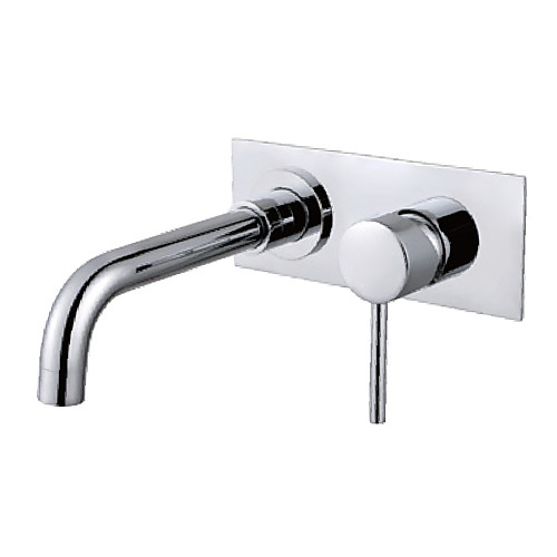 

Bathroom Sink Faucet - Chrome Finish Wall Mounted Bathroom Basin Faucet Single Lever Washroom Sink Mixer Tap