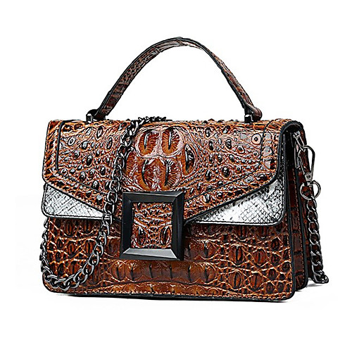 

Women's Buttons PU Top Handle Bag Color Block White / Black / Purple