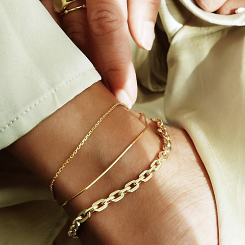 

Body Chain Simple Classic Bohemian Women's Body Jewelry For Daily Wear Street Layered Alloy Lucky Gold 3 Pieces