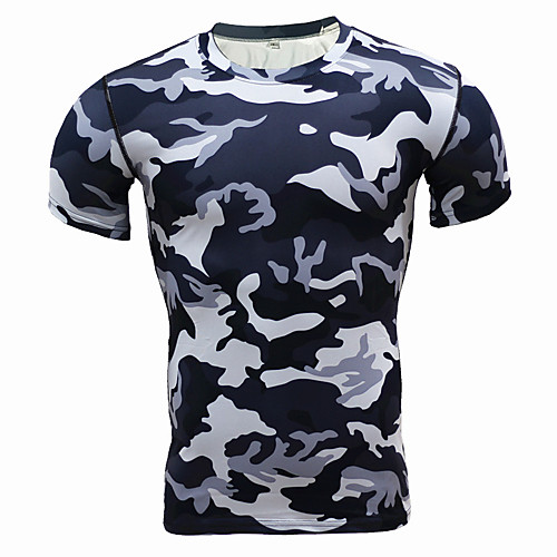 

JACK CORDEE Men's Short Sleeve Compression Suit GrayWhite Geometic Camo / Camouflage Bike Jersey Top Mountain Bike MTB Road Bike Cycling Breathable Quick Dry Sweat-wicking Sports Clothing Apparel