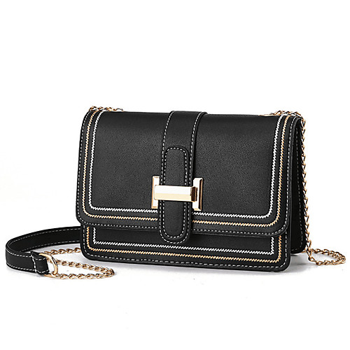 

Women's Chain Polyester / PU Crossbody Bag 2020 Solid Color Black / Dark Green / Brown