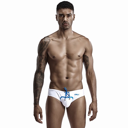 

Men's Bottoms Swimwear Swimsuit - Letter M L XL White Black Blue