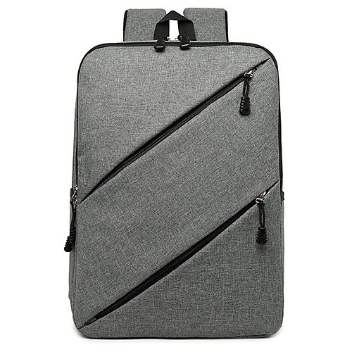 

Large Capacity Oxford Cloth Zipper Commuter Backpack Solid Color Daily Royal Blue / Black / Gray