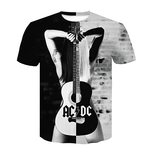 

Men's Plus Size Graphic T-shirt Daily Round Neck Black / Short Sleeve