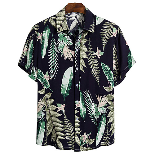 

Men's Shirt Floral Short Sleeve Daily Tops Basic Boho Rainbow