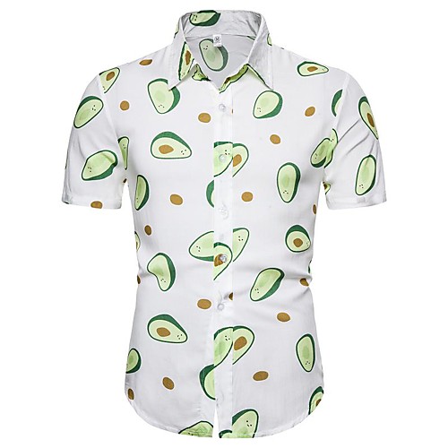 

Men's T shirt 3D Fruit Short Sleeve Daily Tops Basic Exaggerated White